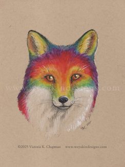 Wild Pride 2025 Collection: Rainbow Fox, Original Art Illustration by Victoria K. Chapman
