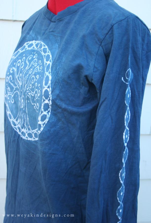 Tree of Life Celtic Long Sleeved Blue T-Shirt 