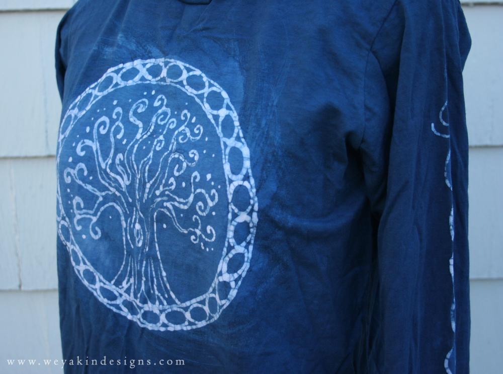 Tree of Life Celtic Long Sleeved Blue T-Shirt 
