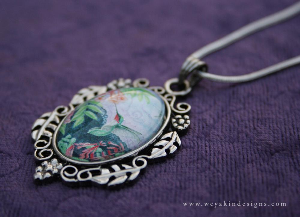 Ruby Throated Hummingbird Chain Necklace   