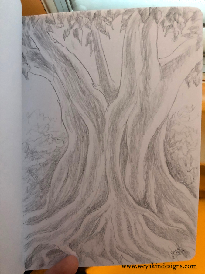 Sketchbook Page of a Bodhi Tree